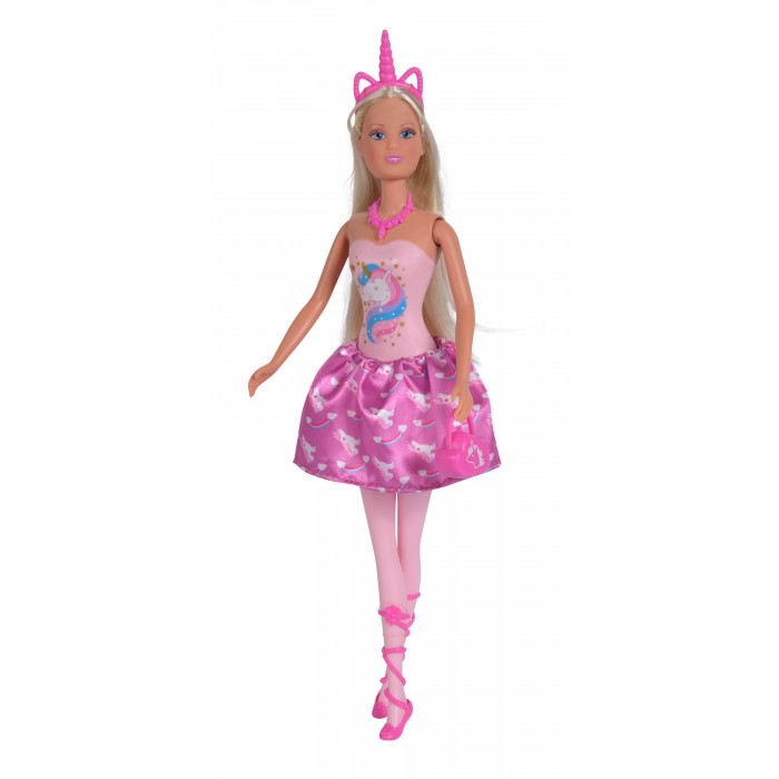 цена Куклы и одежда для кукол Simba Кукла Штеффи в платье с принтом Единорог 29 см