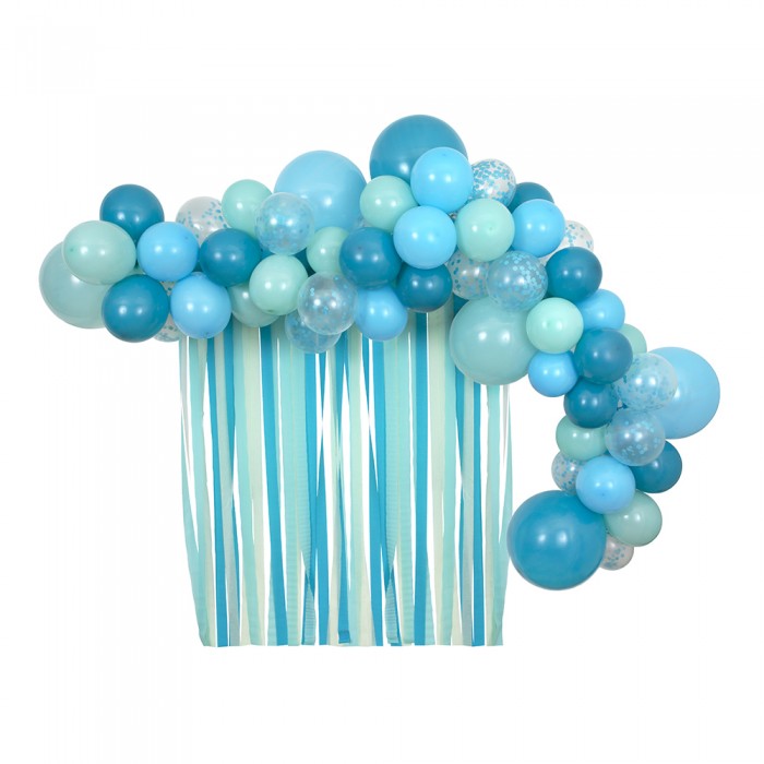 Товары для праздника MeriMeri Набор голубых шаров и лент 52 шт. гирлянда из воздушных шаров органик сине голубой длина 2 5 м