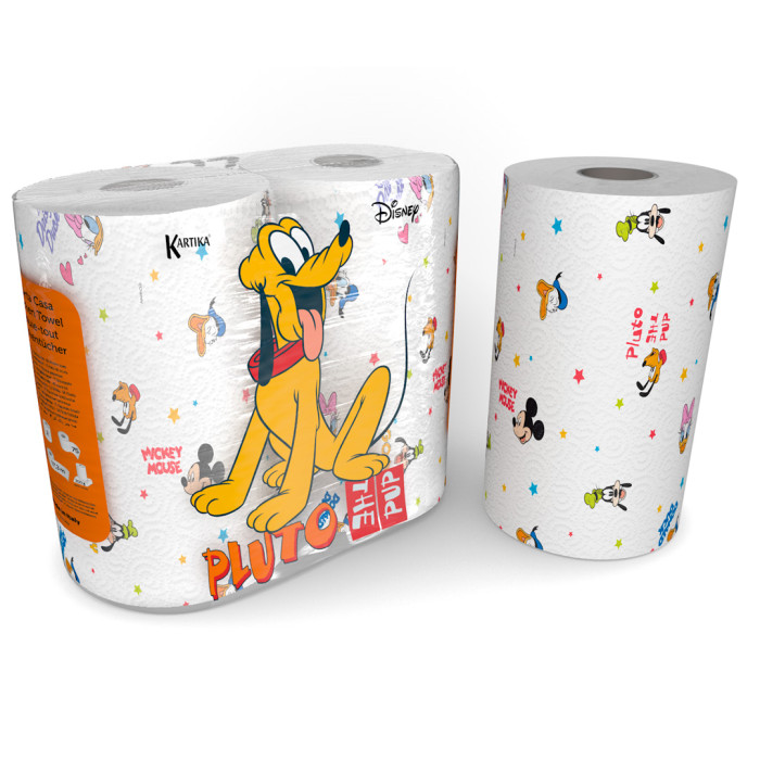 

World Cart Полотенца бумажные Pluto с рисунком серия Disney 3 слоя 2 рулона, Полотенца бумажные Pluto с рисунком серия Disney 3 слоя 2 рулона