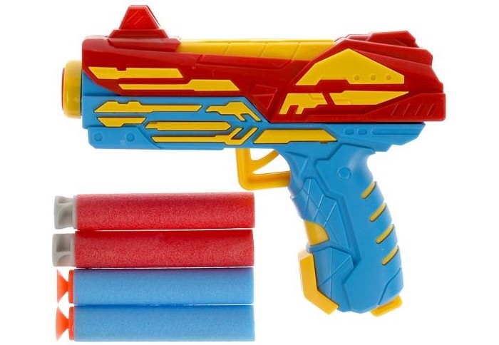 Игрушечное оружие Играем вместе Бластер с мягкими пулями Смерч B2014361-R игрушечное оружие играем вместе пистолет полиция 2109g167 r