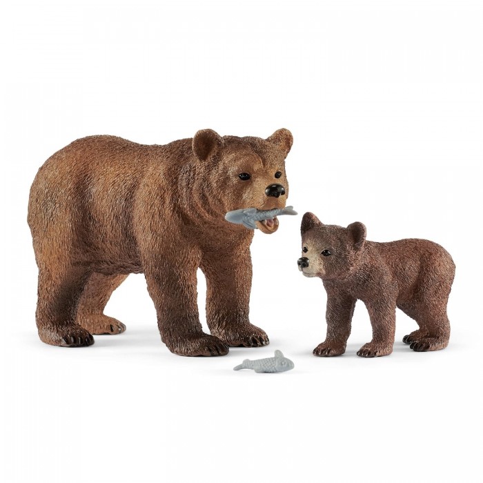 

Schleich Игровые фигурки Самка медведя гризли с детенышем, Игровые фигурки Самка медведя гризли с детенышем