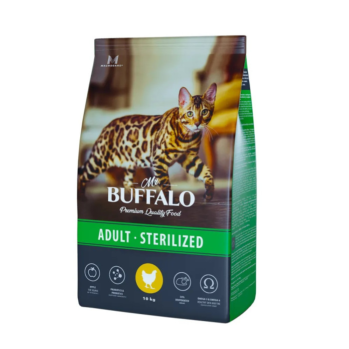Mr.Buffalo Сухой корм Sterilized для кошек с курицей 10 кг B114 - фото 1
