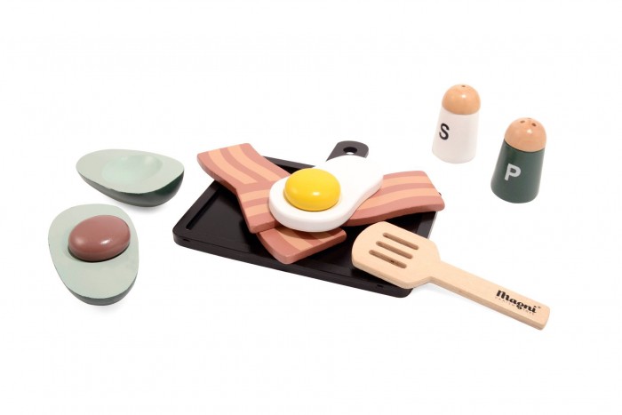 фото Деревянная игрушка magni набор завтрак яичница и бекон