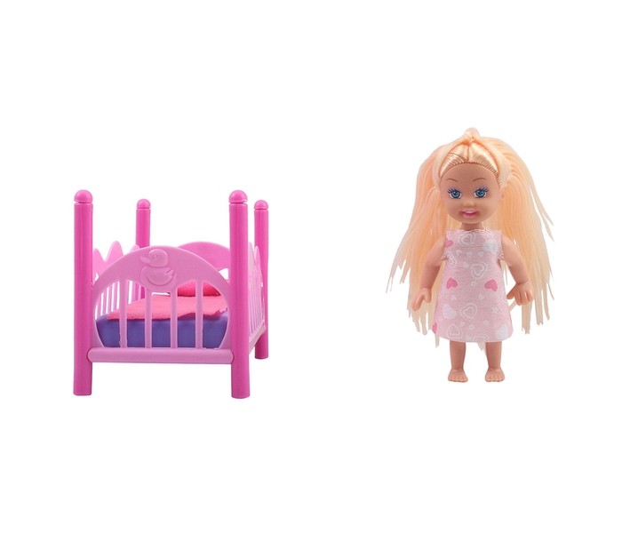 цена Куклы и одежда для кукол Bondibon Игровой набор Oly Кукла с кроваткой