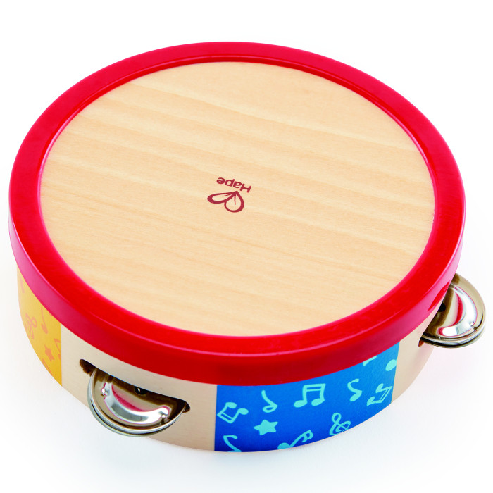 Музыкальный инструмент Hape Веселый бубен деревянная игрушка hape детский игровой набор музыкальных инструментов 4 в 1