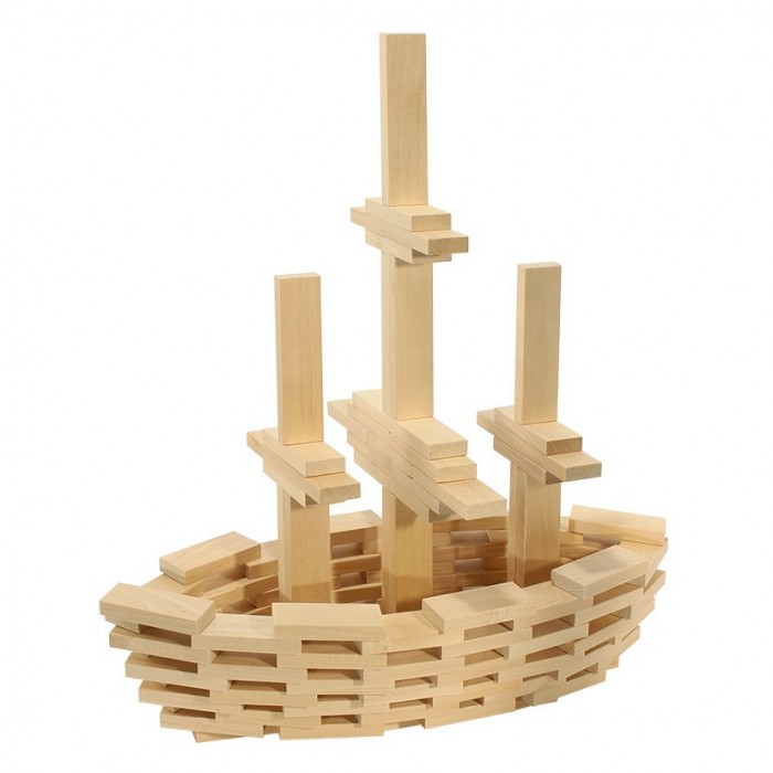 Деревянная игрушка Пелси Строительный набор Кусочки-брусочки 400 элементов