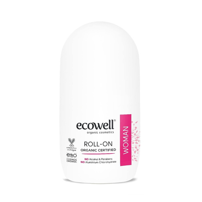 Ecowell Органический шариковый дезодорант для женщин Roll-On organic sertified 75 г