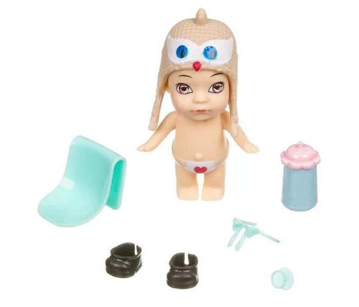 цена Куклы и одежда для кукол Bondibon Игровой набор OLY Кукла в бутылочке шапочке-ушанке с животным и аксессуарами ВВ3857