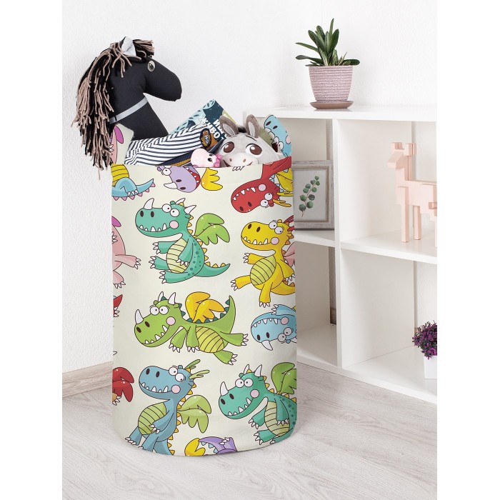 

JoyArty Корзина для игрушек Разноцветные дракончики 60x40 см, Корзина для игрушек Разноцветные дракончики 60x40 см