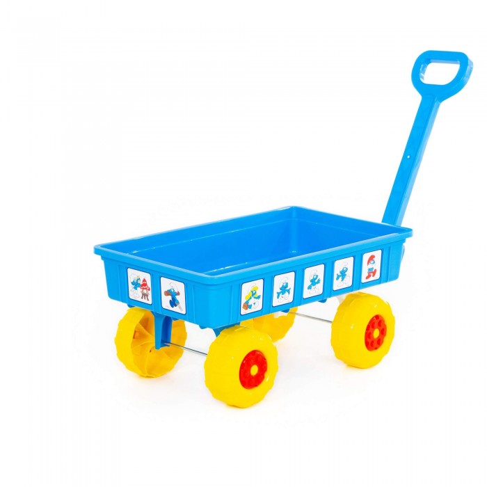 Игрушки в песочницу Полесье Тележка для пляжа и сада Смурфики каталка игрушка полесье паровозик логический смурфики 1 64356 синий красный желтый