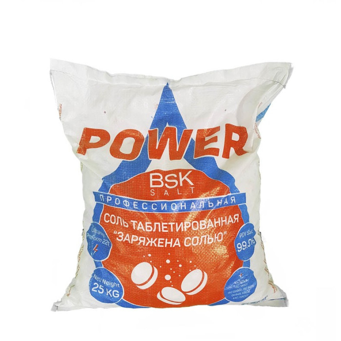 Бытовая химия BSK Salt Соль таблетированная Power Professional 25 кг соль таблетированная софт воте