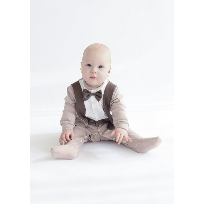 Комплект на выписку Тося&Бося Комбинезон-смокинг для новорожденного, размер 56 - фото 1