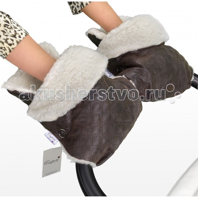 муфта рукавички для коляски овечки мята Муфты для рук Esspero Муфта-рукавички для коляски Karolina