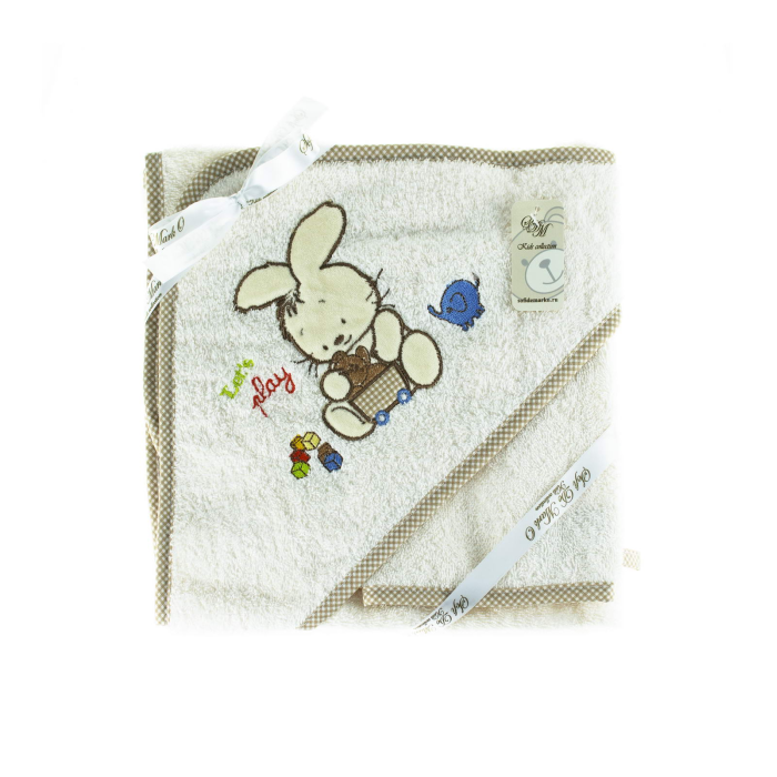 Полотенца Sofi de MarkO Комплект Fanny bunny Полотенце уголок  80х80 см и  мочалка полотенца этель полотенце махровое звёздочки 130х70