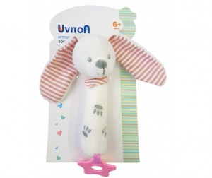 Развивающая игрушка Uviton пищалка Baby bunny - Розовый
