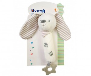 Развивающая игрушка Uviton пищалка Baby bunny - Серый