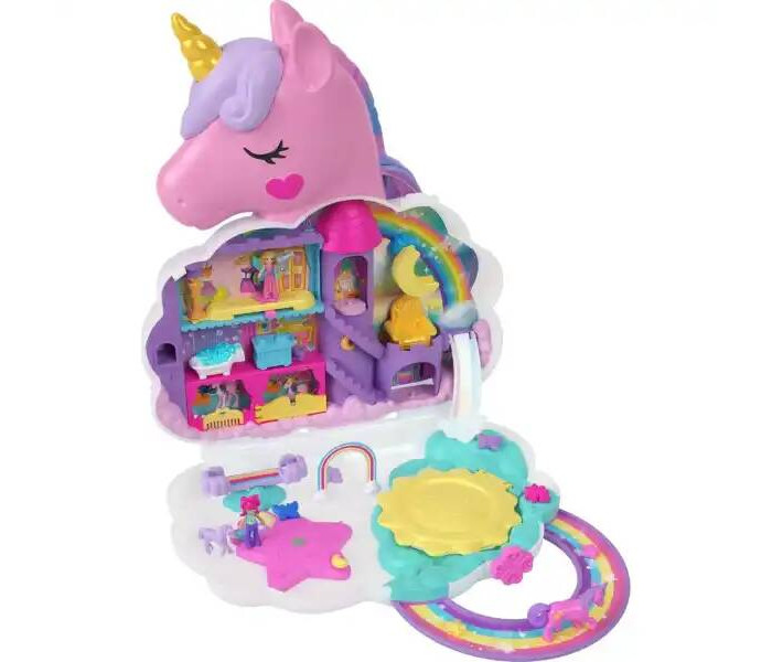 Mattel Игровой набор Polly Pocket Rainbow Unicorn Salon салон красоты