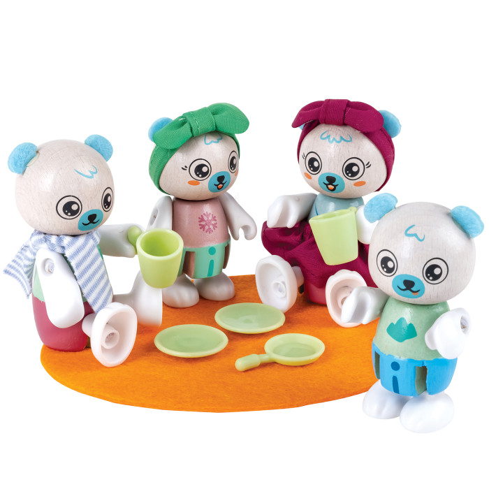 Hape Игрушки фигурки животных Семья белых медведей (4 предмета) семья и вера