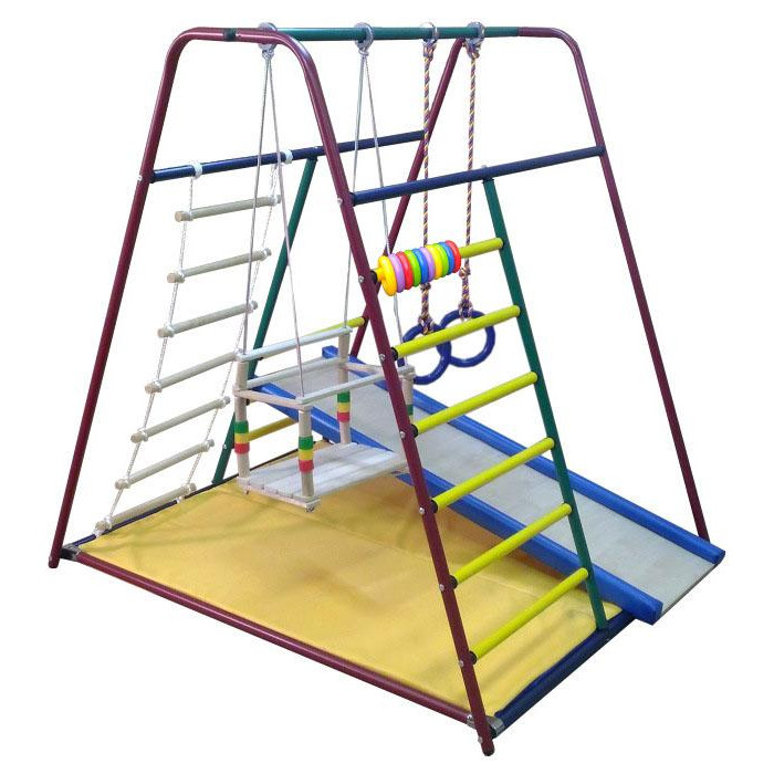 Вертикаль Детский спортивный комплекс Весёлый Малыш Mini (горка мягкий бортик) лестница трехсекционная сибин 38833 07 7 ступеней