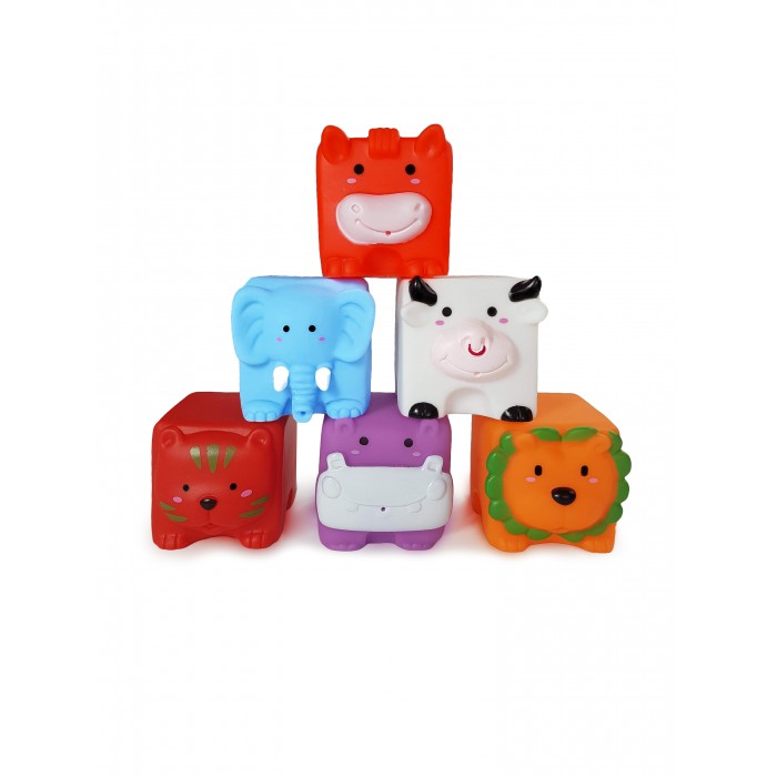 Игрушки для ванны ЯиГрушка Игрушка для ванной Забавные Кубики 6 шт. набор для ванной яигрушка милые животные 12304 разноцветный