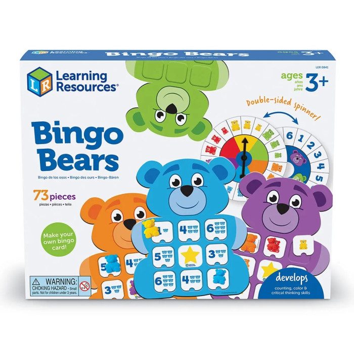 Learning Resources Настольная обучающая игра Бинго с медведями Учим счет, цвета learning resources настольная обучающая игра бинго с медведями учим счет а
