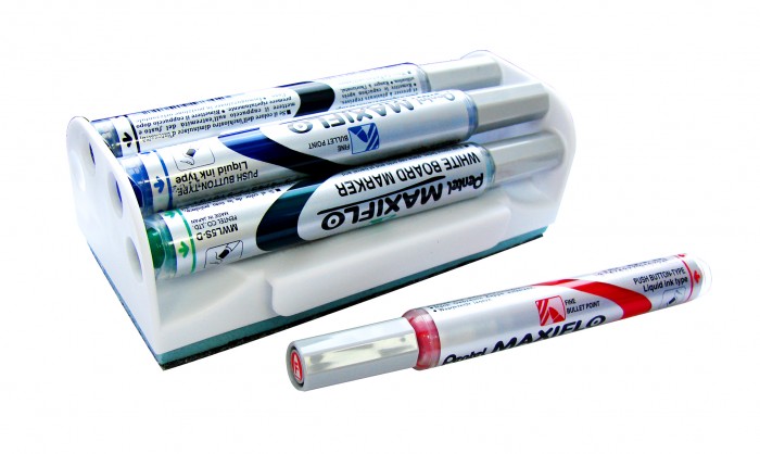 Канцелярия Pentel Набор маркеров для досок с магнитной губкой Maxiflo 4.0 мм 4 цвета набор маркеров для белой доски devente 5 мм 8 цветов
