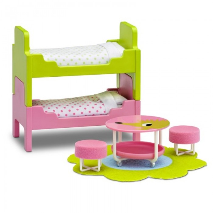 Lundby Мебель для домика Смоланд Детская с 2 кроватями lundby мебель стокгольм стол со стульями для террасы