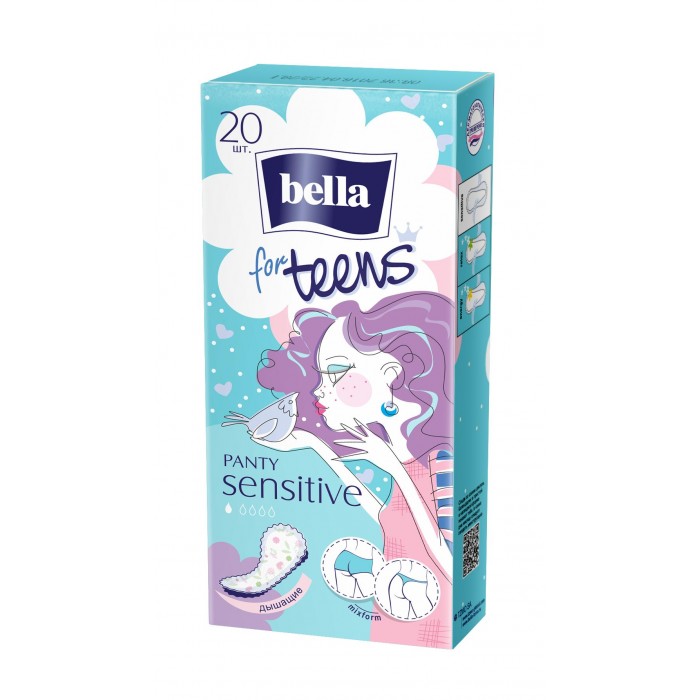  Bella Прокладки ежедневные для подростков For teens Panty sensitive 20 шт.