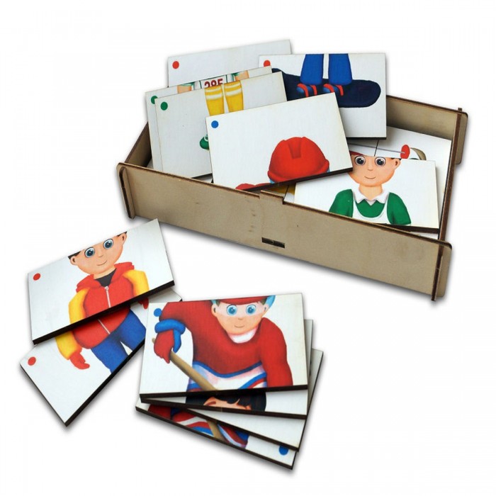 

Деревянная игрушка Paremo Игровой набор Составные картинки Спорт 3, Игровой набор Составные картинки Спорт 3