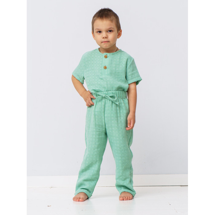 Комплекты детской одежды Папитто Комплект муслиновый кофточка и брюки 13-002
