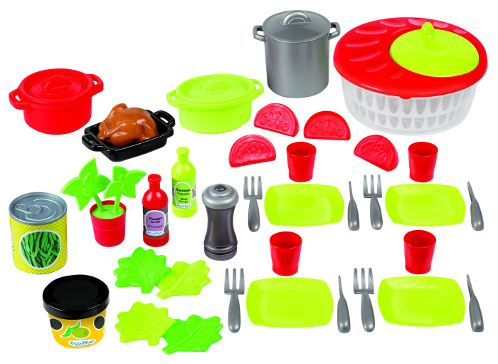 Ролевые игры Ecoiffier Обеденный набор с салатом и продуктами 100% Chef ролевые игры стром игровой набор холодильник с продуктами