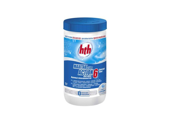 HTH Двухслойная таблетка Maxitab Action 6 в 1 таблетки по 250 г 1 кг