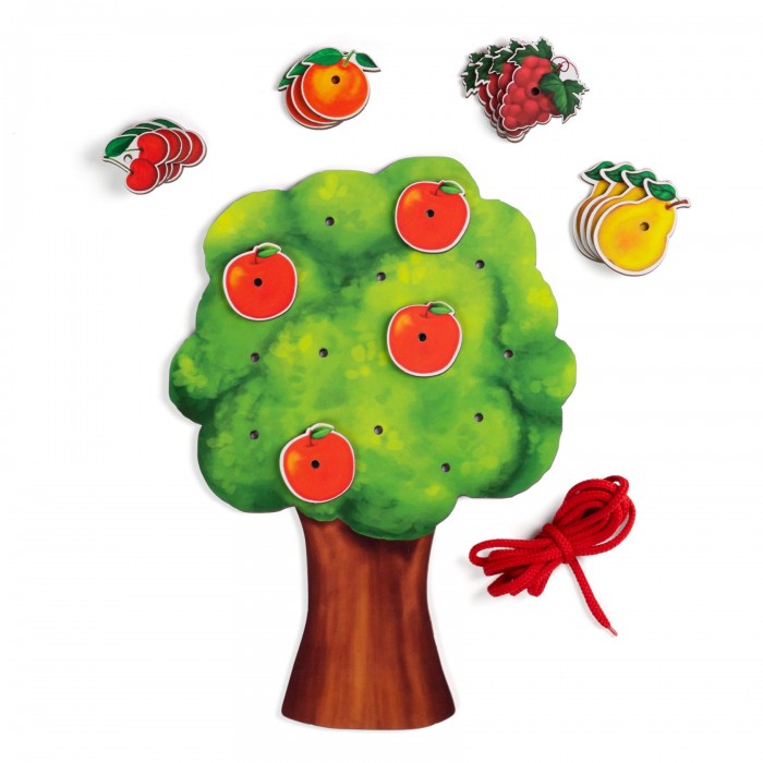 Деревянная игрушка Paremo Шнуровка Фруктовое дерево вкладыши paremo цифры фрукты