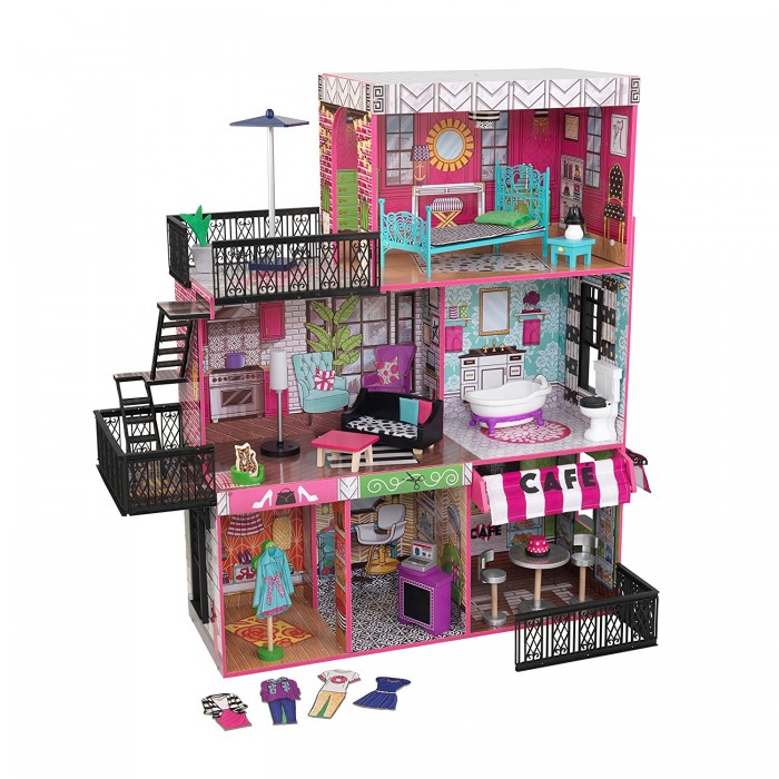 кукольные домики и мебель kidkraft кукольный домик кэйли 30 см с мебелью Кукольные домики и мебель KidKraft Кукольный дом Бруклинский Лофт
