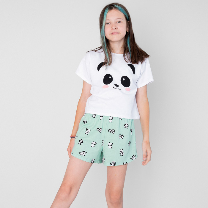 Домашняя одежда Bossa Nova Пижама для девочки (футболка, шорты) Симпл-димпл 350А-151
