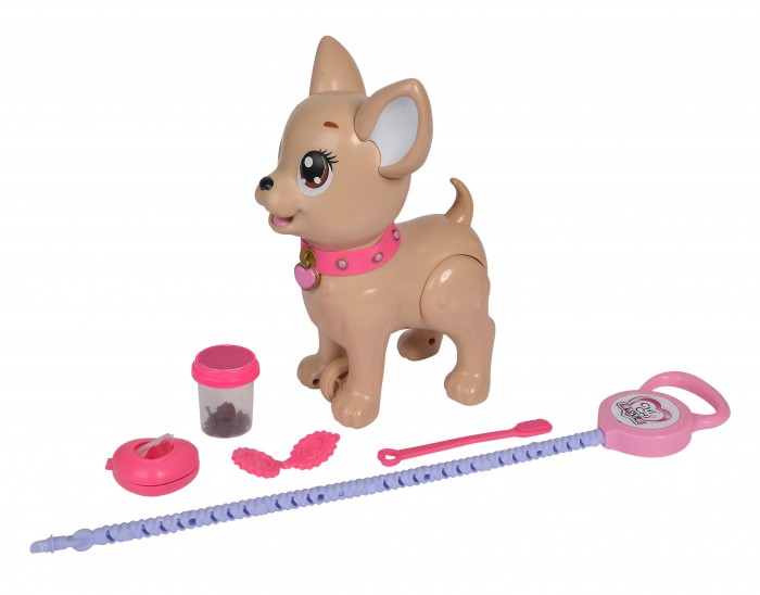 Интерактивные игрушки Chi-Chi Love Собачка с поводком для прогулки 29 см плюшевая собачка chi chi love собачка с бантиком