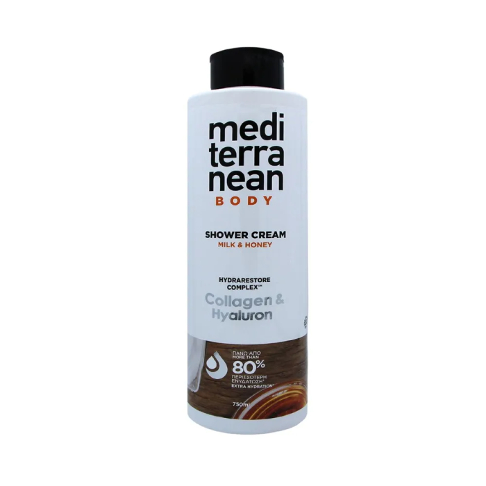 Mediterranean Крем для душа с коллагеном и гиалурновой кислотой - M-B Shower Cream Milk & Honey 750 мл