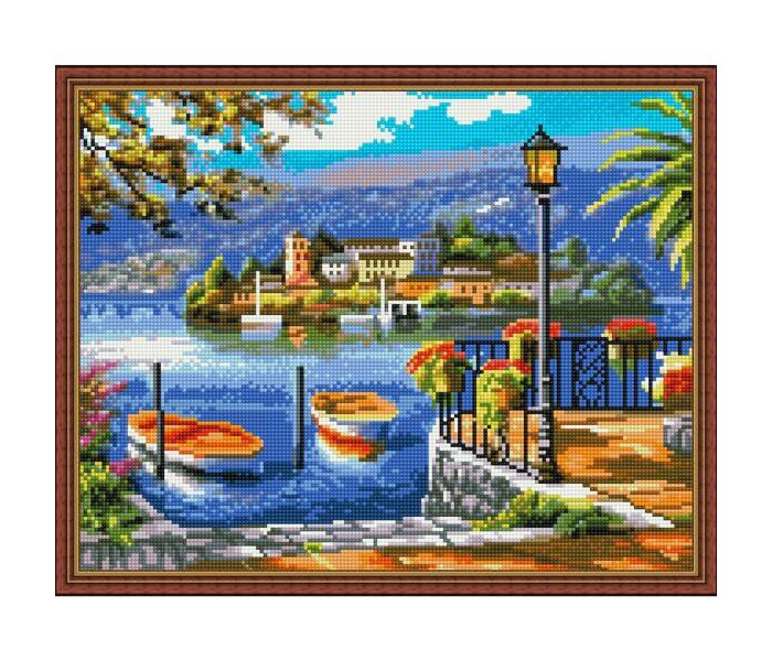 Molly Алмазная мозаика с нанесенной рамкой Озеро Комо 35 цветов 40х50 см leset обувница комо 3
