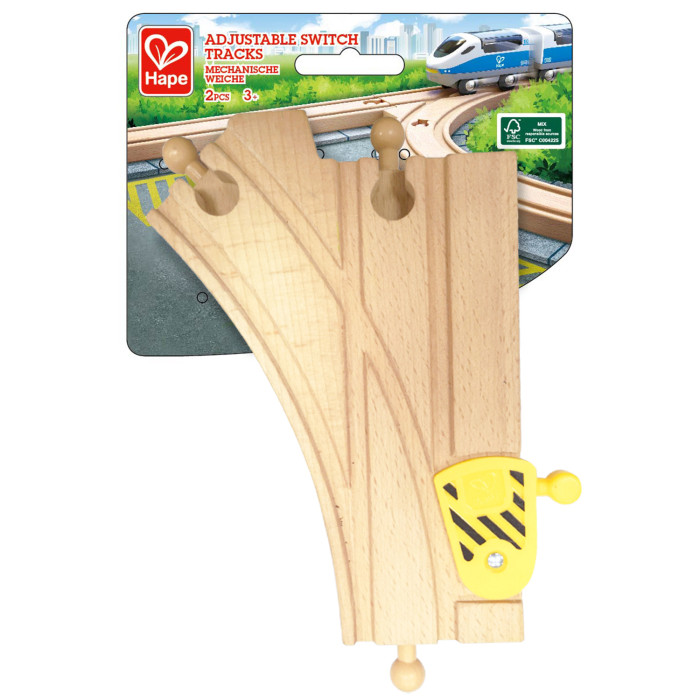 Hape Элементы игрушечной железной дороги - Развилки с переключателем направления (2 предмета) hape игровой стол для железной дороги с коробкой для хранения