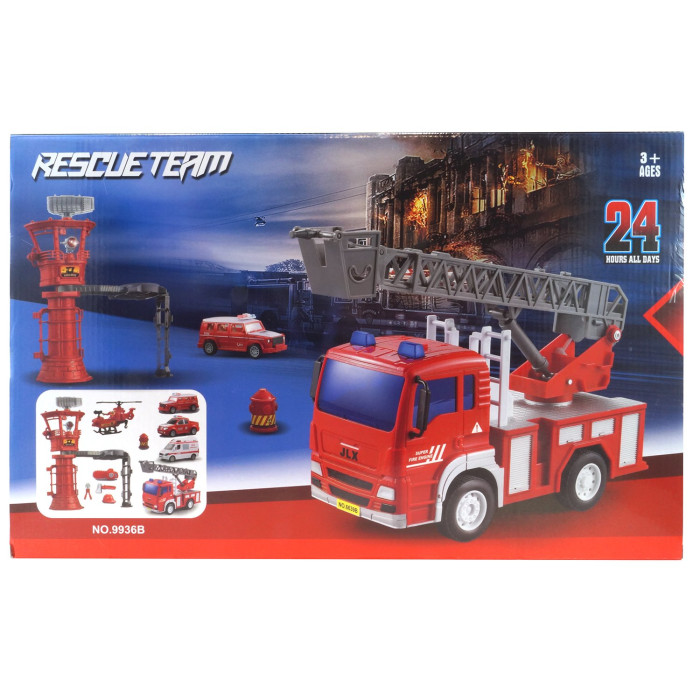 Игровые наборы HK Industries Игровой набор Пожарные (пожарная машина, грузовики, вертолет, башня)
