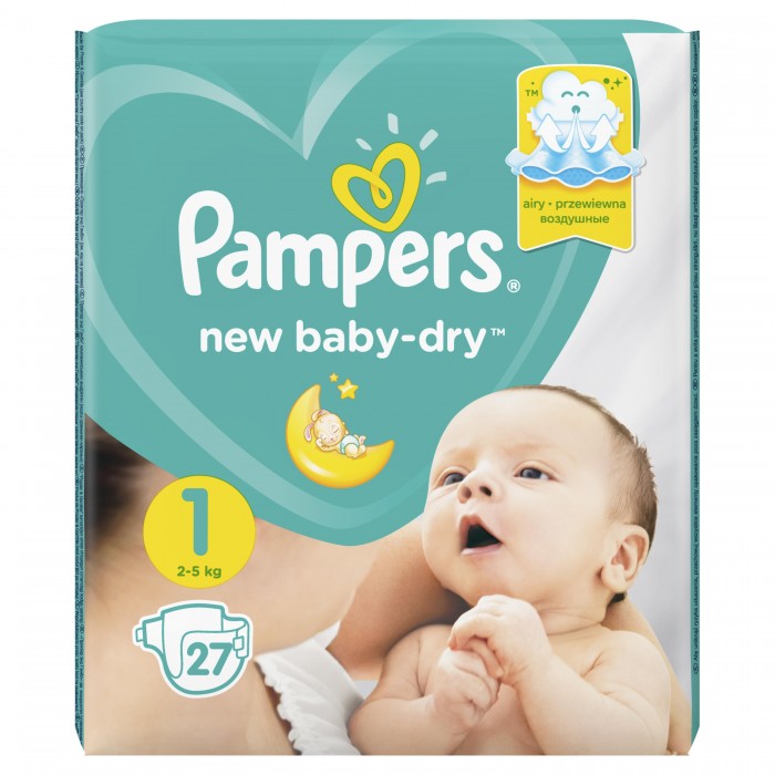  Pampers Подгузники New Baby Newborn р.1 (2-5 кг) 27 шт.