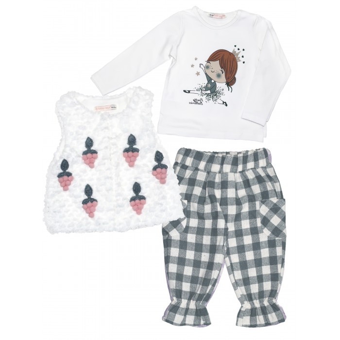 Baby Rose Комплект для девочки жилет, лонгслив и брюки 3522