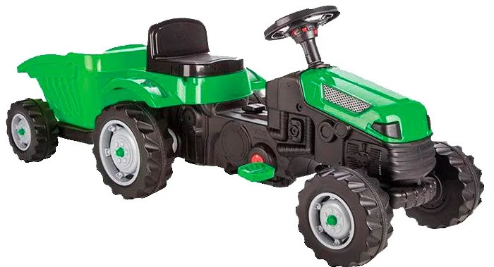 Pilsan Педальный трактор с прицепом Active Tractor педальная машина pilsan tractor с прицепом green зеленый