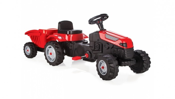трактор с прицепом zebratoys active оранжевый Педальные машины Pilsan Педальный трактор с прицепом Active Tractor