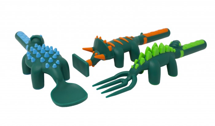 Constructive eating Набор из трех столовых приборов в виде динозавров constructive eating тарелка с изображением динозавров
