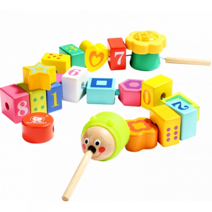 Деревянная игрушка TopBright Игровой набор Кубики-шнуровка