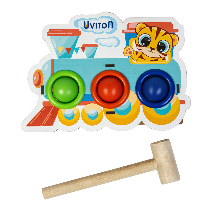 Деревянная игрушка Uviton Стучалка Паровозик игрушки для песочницы тележка детская деревянная детская лопатка 15 11017тлк