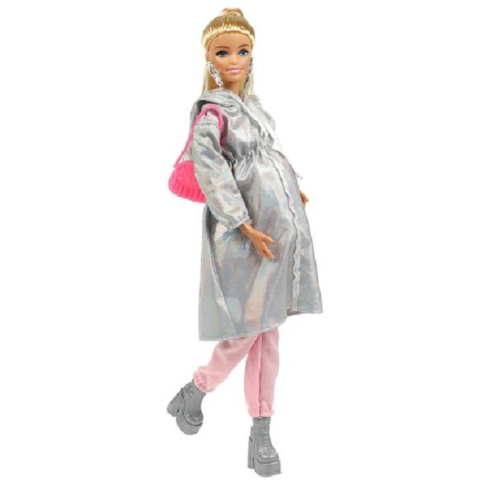 Куклы и одежда для кукол Карапуз Кукла беременная одета одета в светлую ветровку с капюшоном и брюки София 29 см