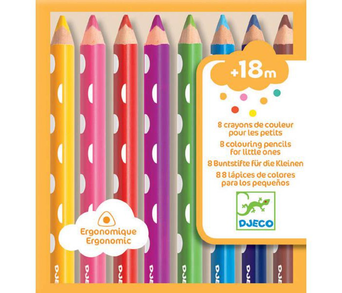 Карандаши, восковые мелки, пастель Djeco Набор карандашей 8 шт. карандаши восковые мелки пастель djeco карандаши двойные 16 цветов