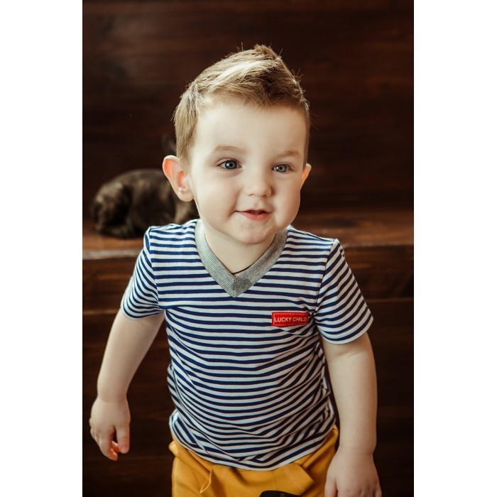 

Lucky Child Футболка для мальчика полоска Крутой парень, Футболка для мальчика полоска Крутой парень